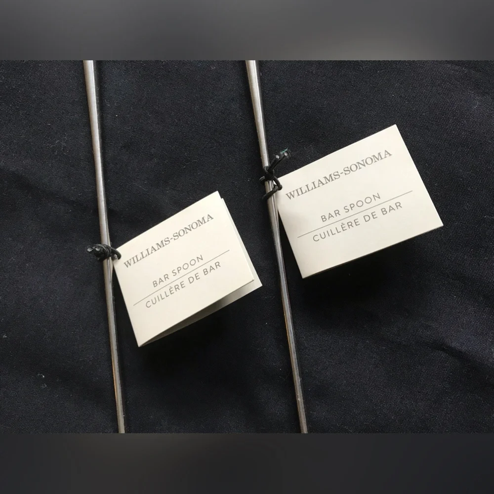 Williams Sonoma Silver Long Bar Spoons Set of 2